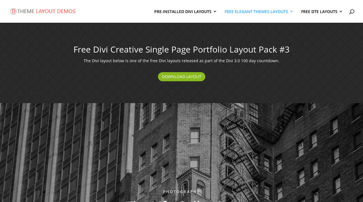 Free Divi Creative Single Page Portfolio Layout Pack Day #58 layout #3