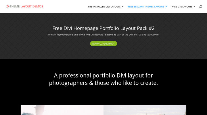 Free Divi Homepage Portfolio Layout Pack - Divi 3.0 Day #56 layout #2