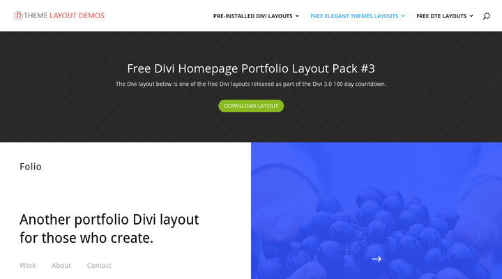 Free Divi Homepage Portfolio Layout Pack - Divi 3.0 Day #56 layout #3