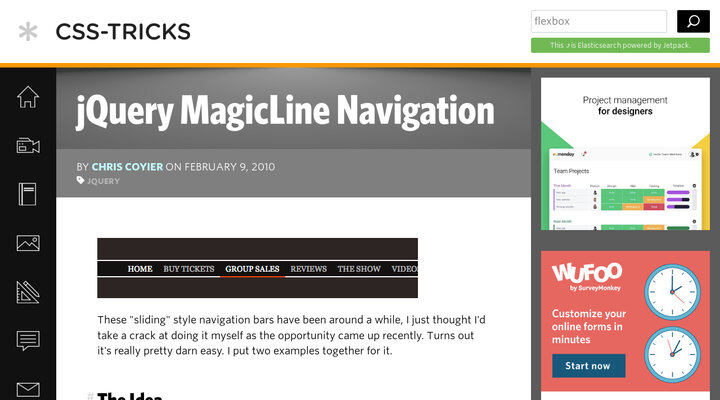 jQuery MagicLine Navigation | CSS-Tricks