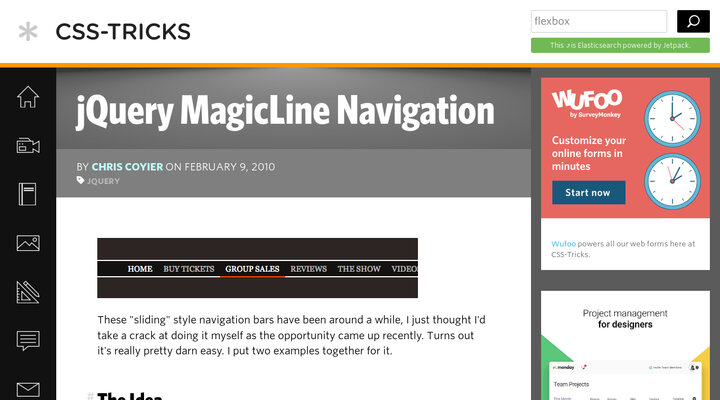 jQuery MagicLine Navigation | CSS-Tricks