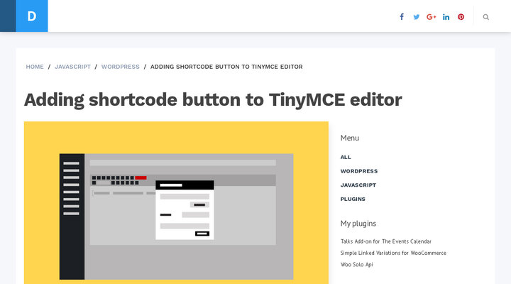 Adding shortcode button to TinyMCE editor – Made by Denis