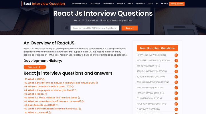 React Interview Questions - React Interview Questions and Answers for Experienced Candidates