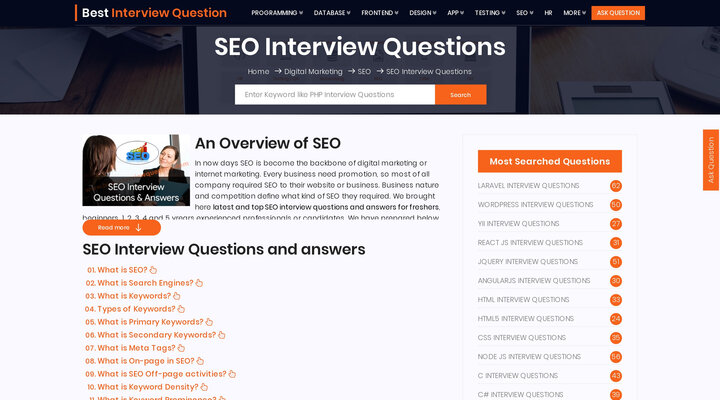 SEO Interview Questions and Answers for Freshers, 2, 3, 4 And 5 Years Experience