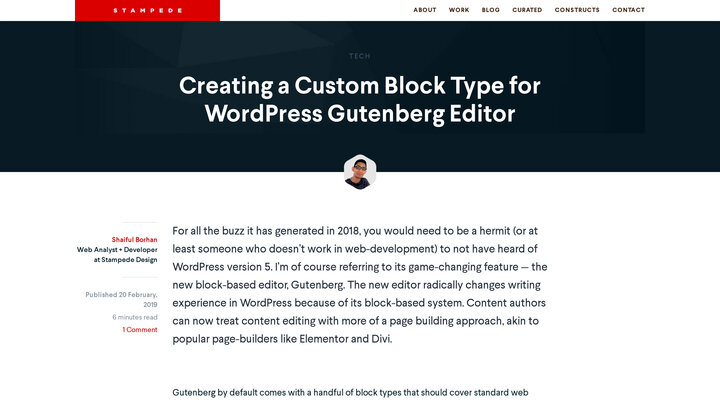 Creating a Custom Block Type for WordPress Gutenberg Editor | Stampede
