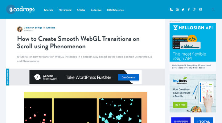How to Create Smooth WebGL Transitions on Scroll using Phenomenon | Codrops