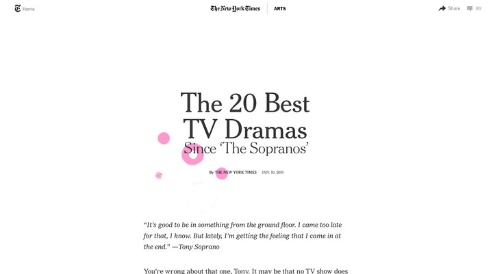 The 20 Best TV Dramas Since ‘The Sopranos’ - The New York Times
