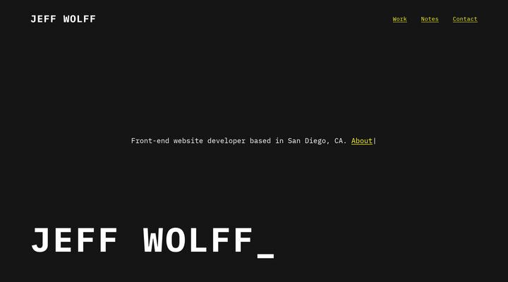 Jeff Wolff - Web Developer & UI Designer