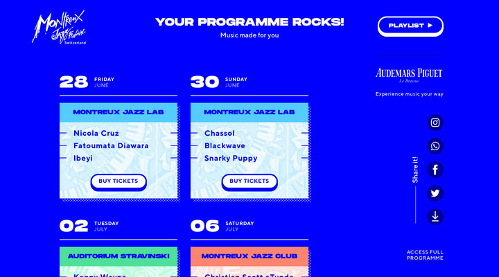Montreux Jazz Festival 2019 - Create Your Programme