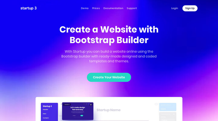 Startup - Bootstrap Templates and Themes Builder