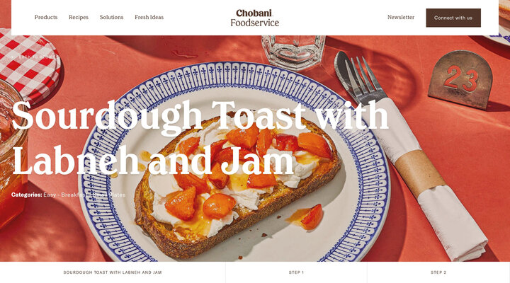 Sourdough Toast with Labneh and Jam | Chobani Foodservice