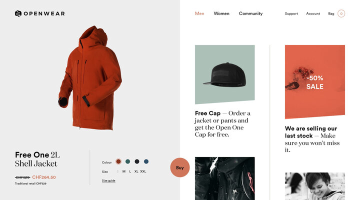 Free One - 2L Shell Jacket - Men - Orange | Open Wear