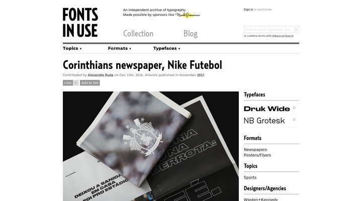 Corinthians newspaper, Nike Futebol - Fonts In Use