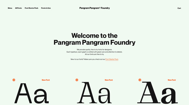 Pangram Pangram Foundry — Free to Try Quality Fonts and Typefaces