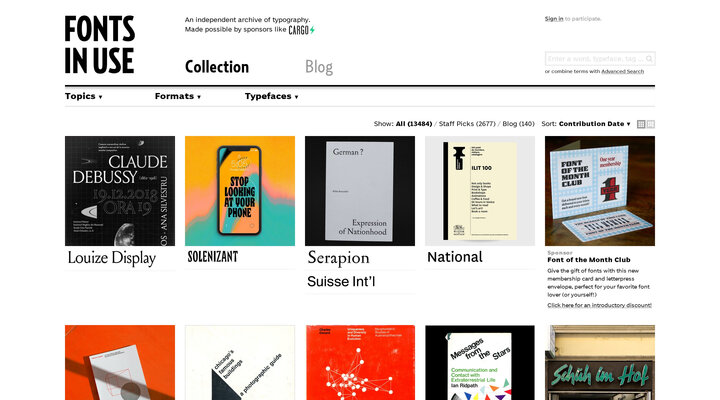 Fonts In Use – Type at work in the real world.
