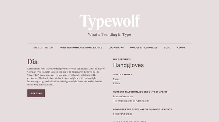 Dia Font Combinations & Free Alternatives · Typewolf