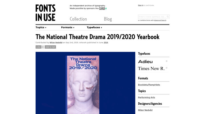 The National Theatre Drama 2019/2020 Yearbook - Fonts In Use