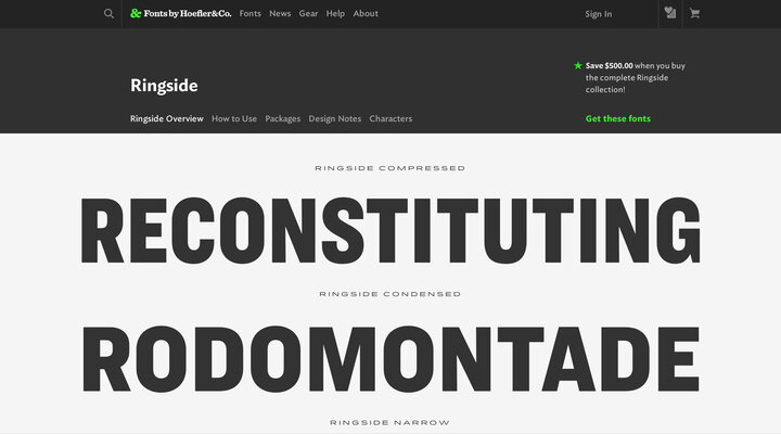 Ringside Overview | Fonts by Hoefler&Co.