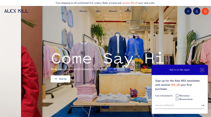 Alex Mill | Shirts, pants, jackets, dresses, jumpsuits for women + men