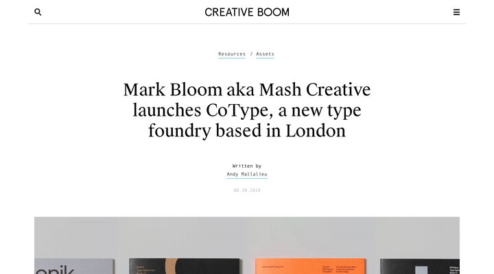 Mark Bloom aka Mash Creative launches CoType, a new type foundry based in London | Creative Boom