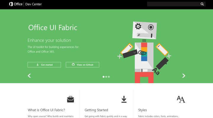 Office Dev Center -  Fabric Home Page