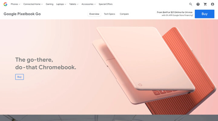 Pixelbook Go, the Chromebook made to move - Google Store