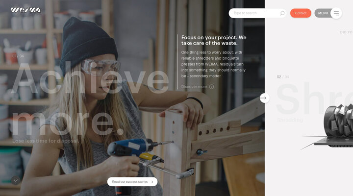 Briquetting presses & industrial shredders made by WEIMA