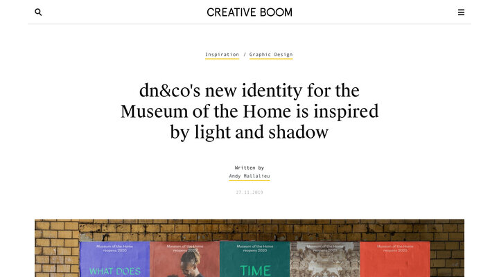 dn&co's new identity for the Museum of the Home is inspired by light and shadow | Creative Boom