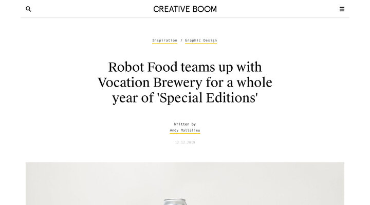 Robot Food teams up with Vocation Brewery for a whole year of 'Special Editions' | Creative Boom