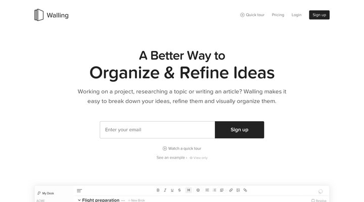 Walling - A Better Way to Organize Ideas