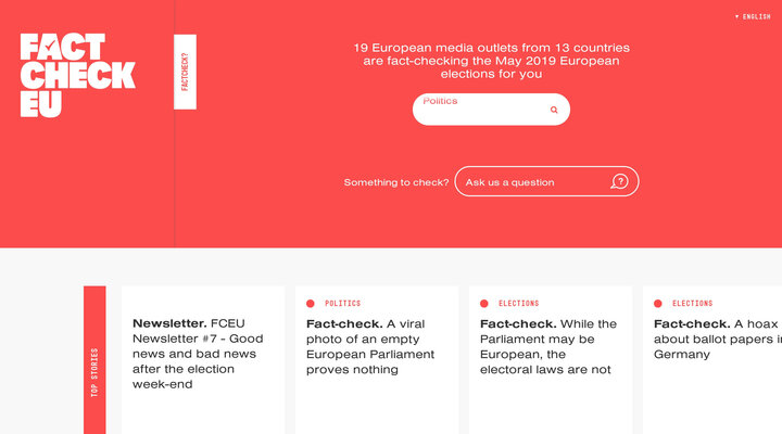 FactCheckEU - 19 European media outlets are fact-checking the May 2019 European elections
