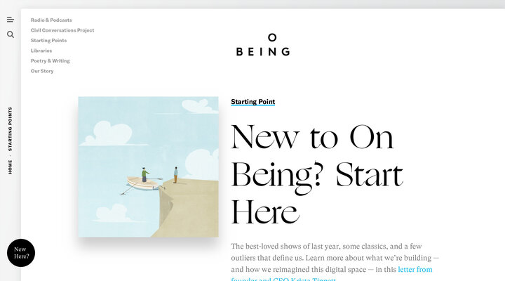 New to On Being? Start Here - The On Being Project