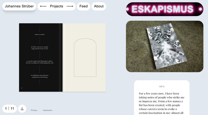 Johannes Strüber | Eskapismus: Beobachtungen und ein Versuch der Annäherung