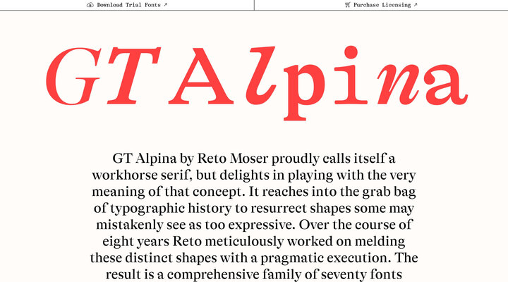 GT Alpina by Grilli Type — Download Free Trial Fonts