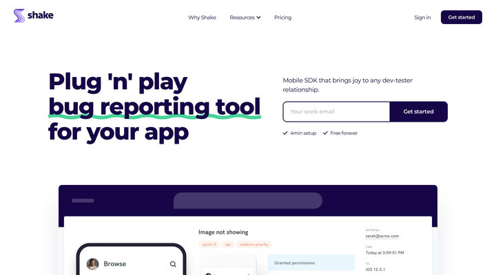 Shake - Report better bugs