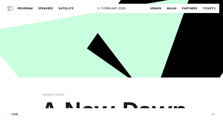Interaction 20 • 2-7 February 2020 - Milan, Italy