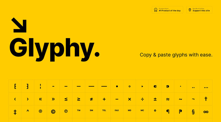 Glyphy | Copy & paste glyphs with ease