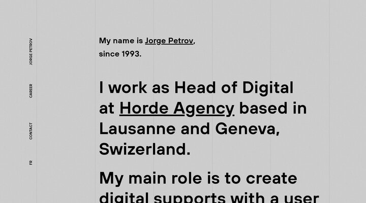 Jorge Petrov – Head of Digital at Horde Agency, Lausanne, Swizerland