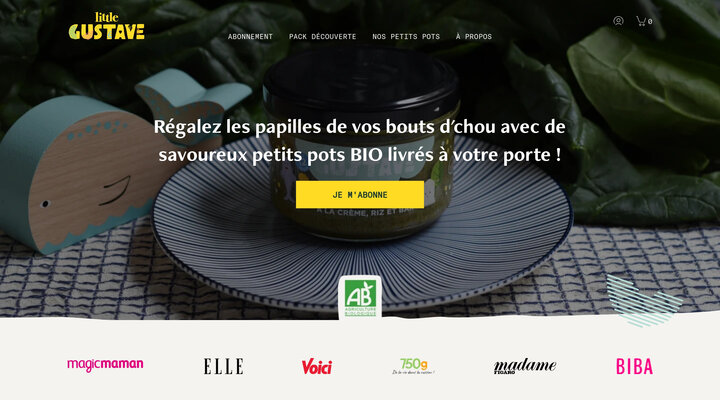 Petit pot bio pour bébé en livraison avec Little Gustave