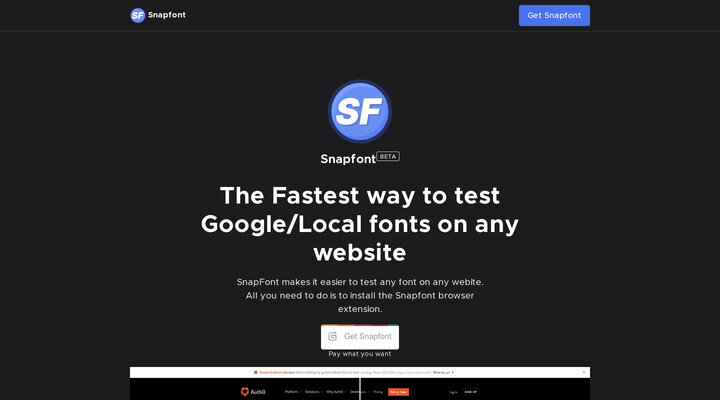 ? Snapfont - Browser plugin to help you try out fonts on live websites