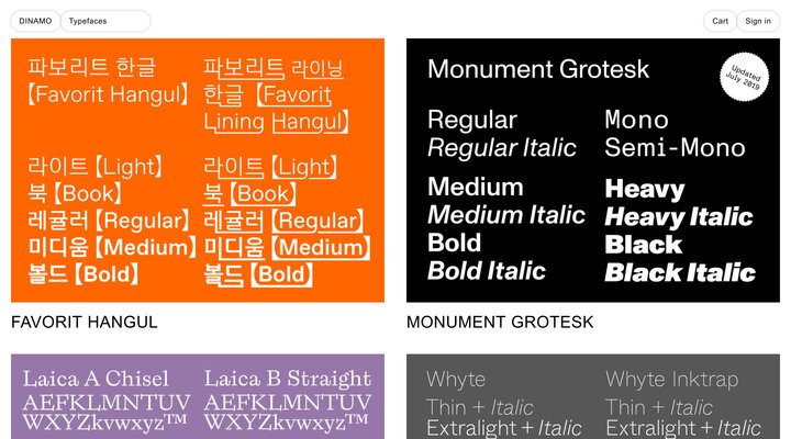 DINAMO: Typefaces
