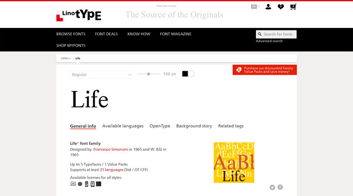 Life® font family | Linotype.com
