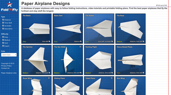 Fold 'N Fly » Paper Airplane Folding Instructions