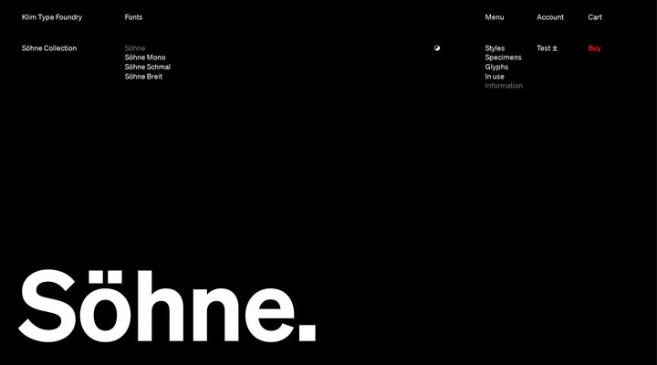 Söhne fonts · Klim Type Foundry