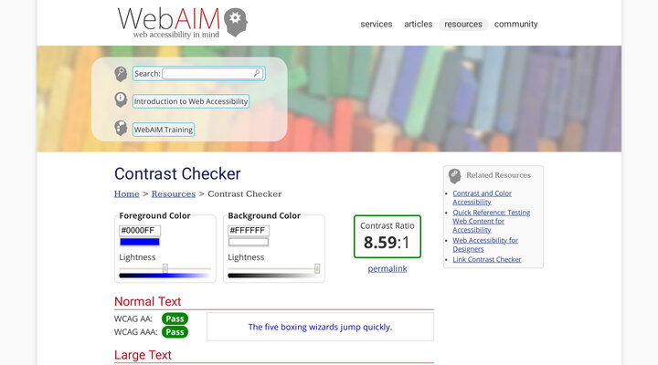 WebAIM: Contrast Checker