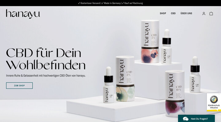 Hanayu CBD Produkte für Dein Wohlbefinden