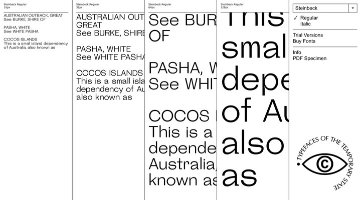 Steinbeck | Typefaces of The Temporary State