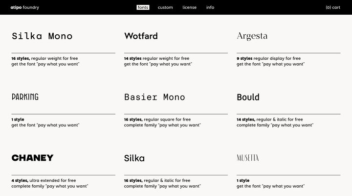 fonts | atipo foundry