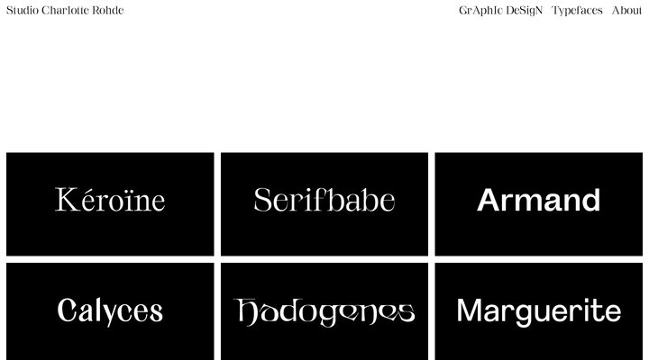 Studio Charlotte Rohde — Typefaces Copy