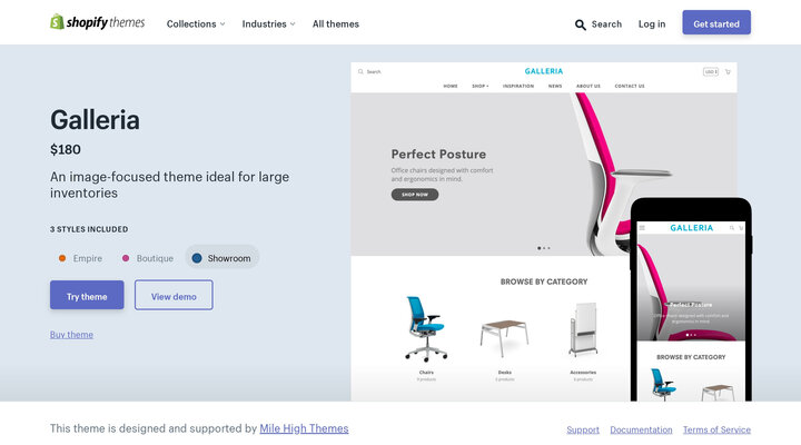 Galleria Theme - Showroom - Ecommerce Website Template